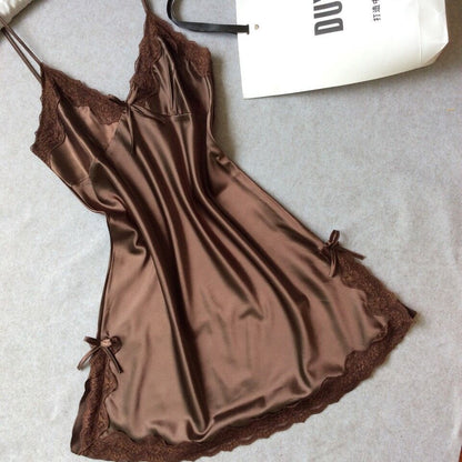 Ladies' silk strappy nightgown