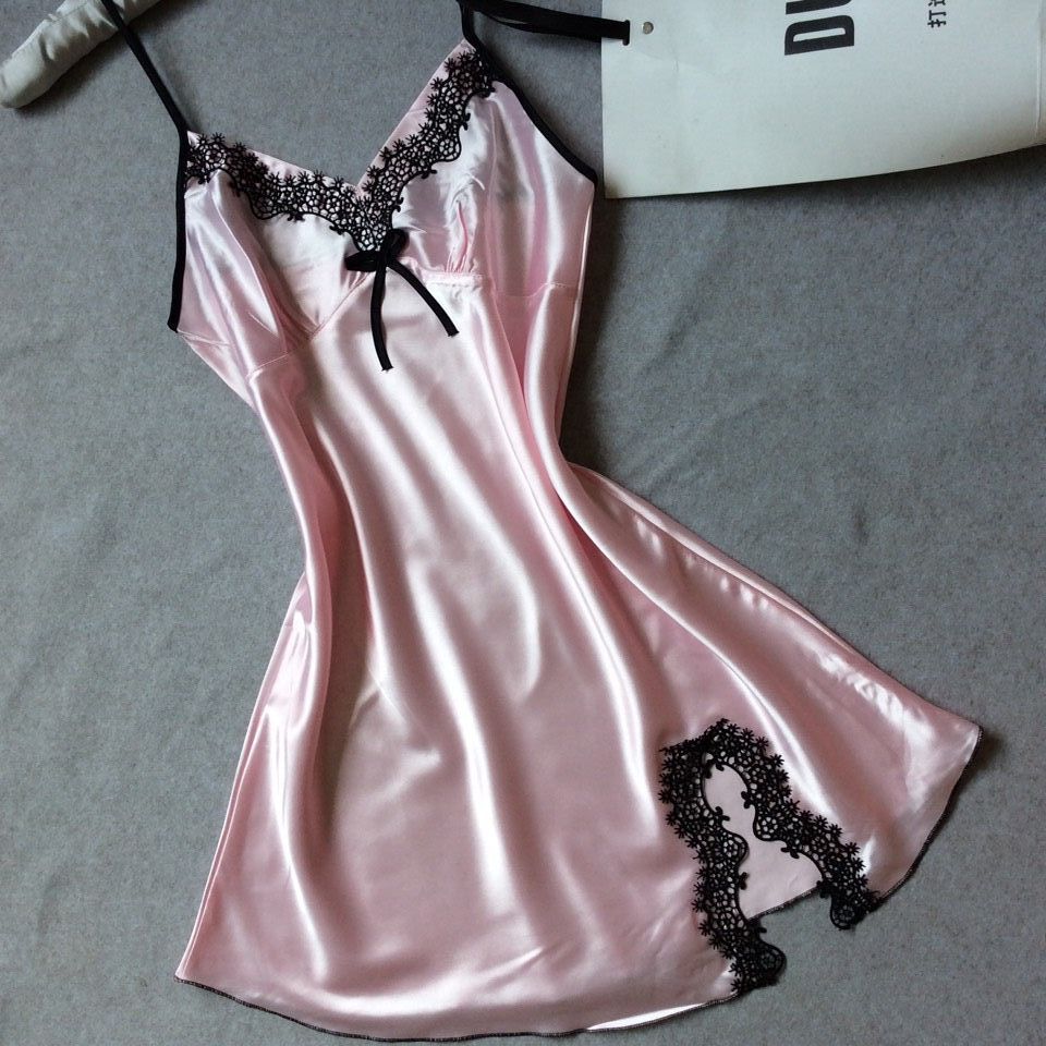 Ladies' silk strappy nightgown