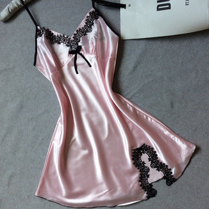 Ladies' silk strappy nightgown