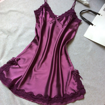 Ladies' silk strappy nightgown