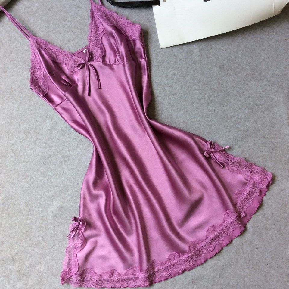 Ladies' silk strappy nightgown