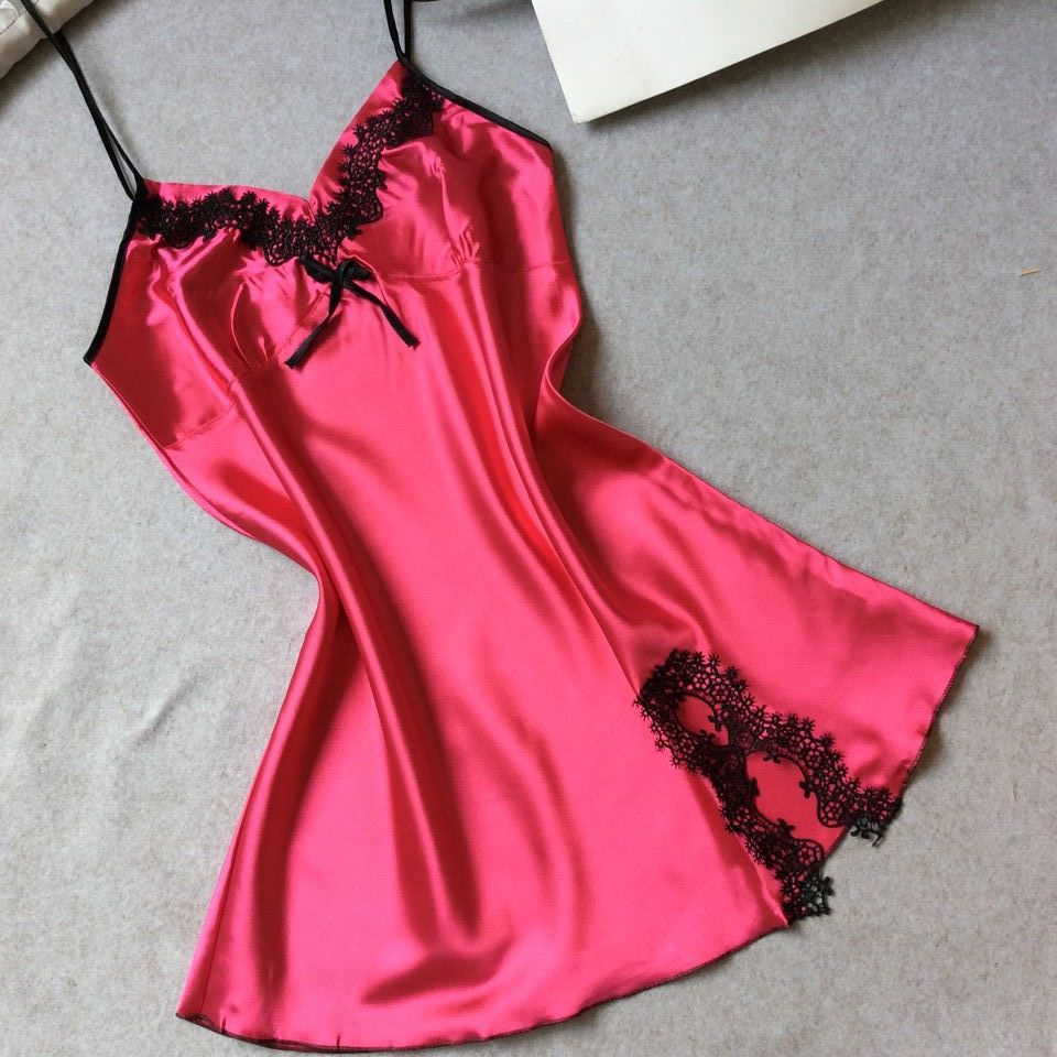 Ladies' silk strappy nightgown