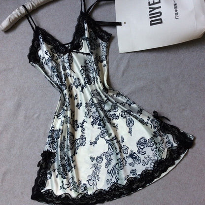 Ladies' silk strappy nightgown