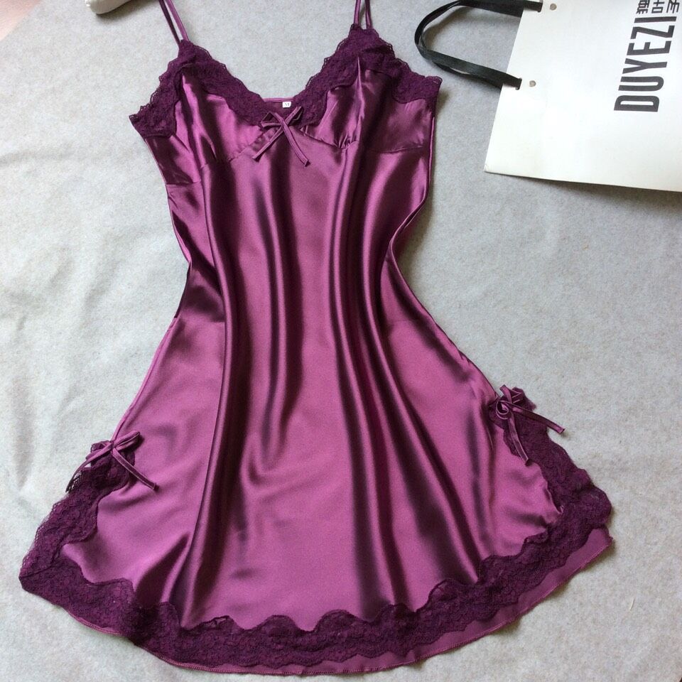 Ladies' silk strappy nightgown