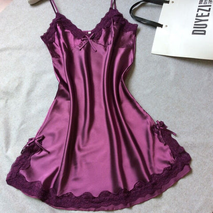Ladies' silk strappy nightgown