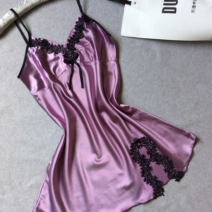 Ladies' silk strappy nightgown
