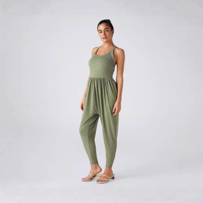 Ladies' sleeveless tapered jumpsuit