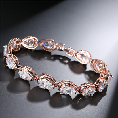 Ladies' waterdrop zircon bracelet