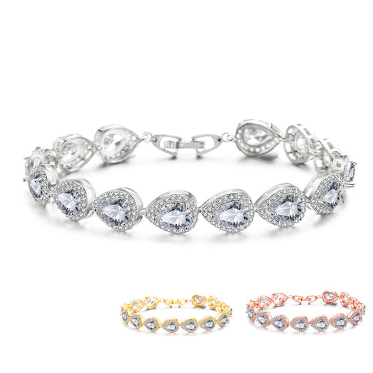 Ladies' waterdrop zircon bracelet