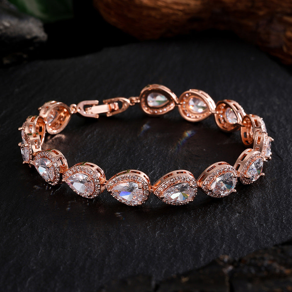 Ladies' waterdrop zircon bracelet