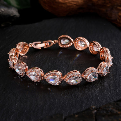 Ladies' waterdrop zircon bracelet