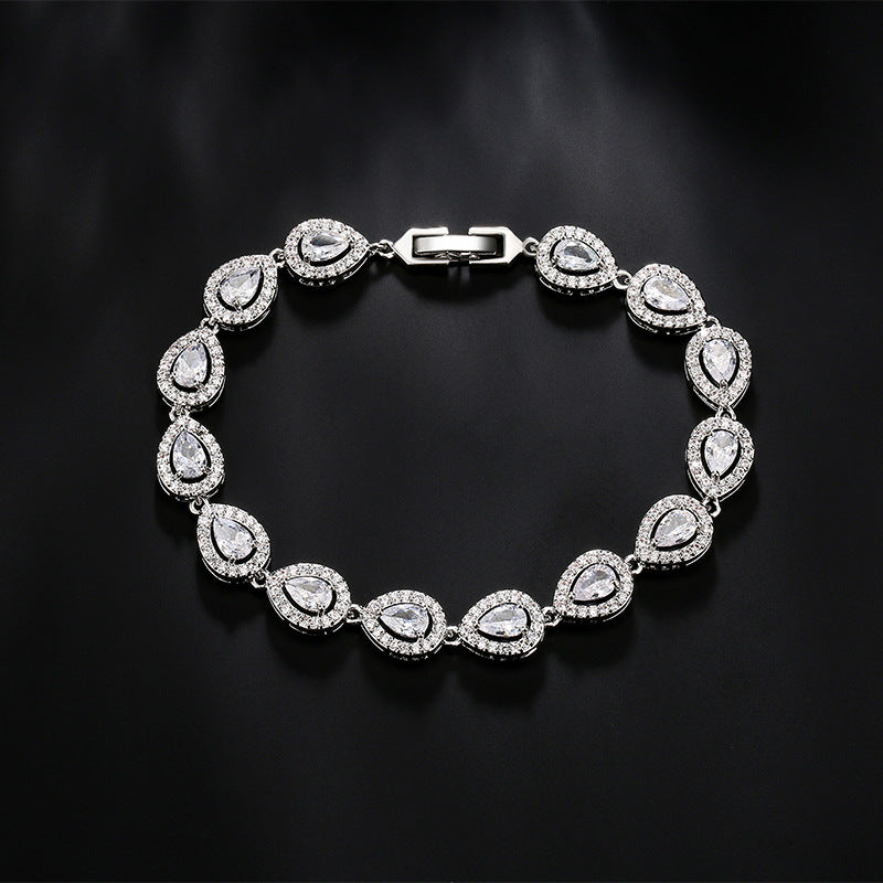 Ladies' waterdrop zircon bracelet
