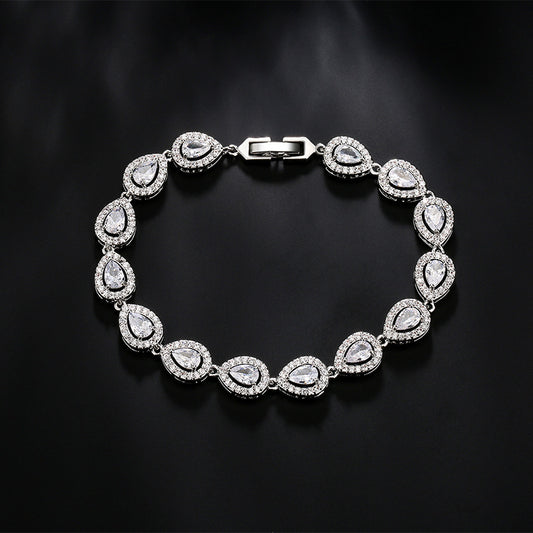 Ladies' waterdrop zircon bracelet