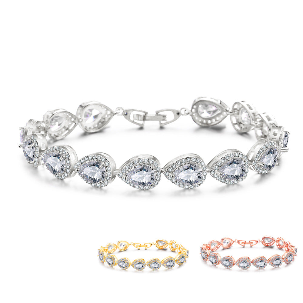 Ladies' waterdrop zircon bracelet