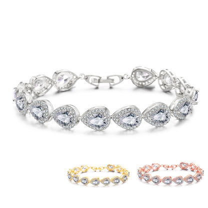 Ladies' waterdrop zircon bracelet