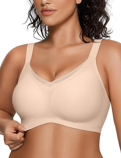 Ladies' wireless V-net bra