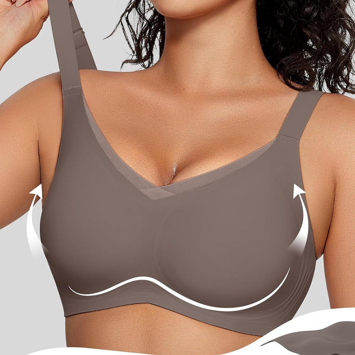 Ladies' wireless V-net bra