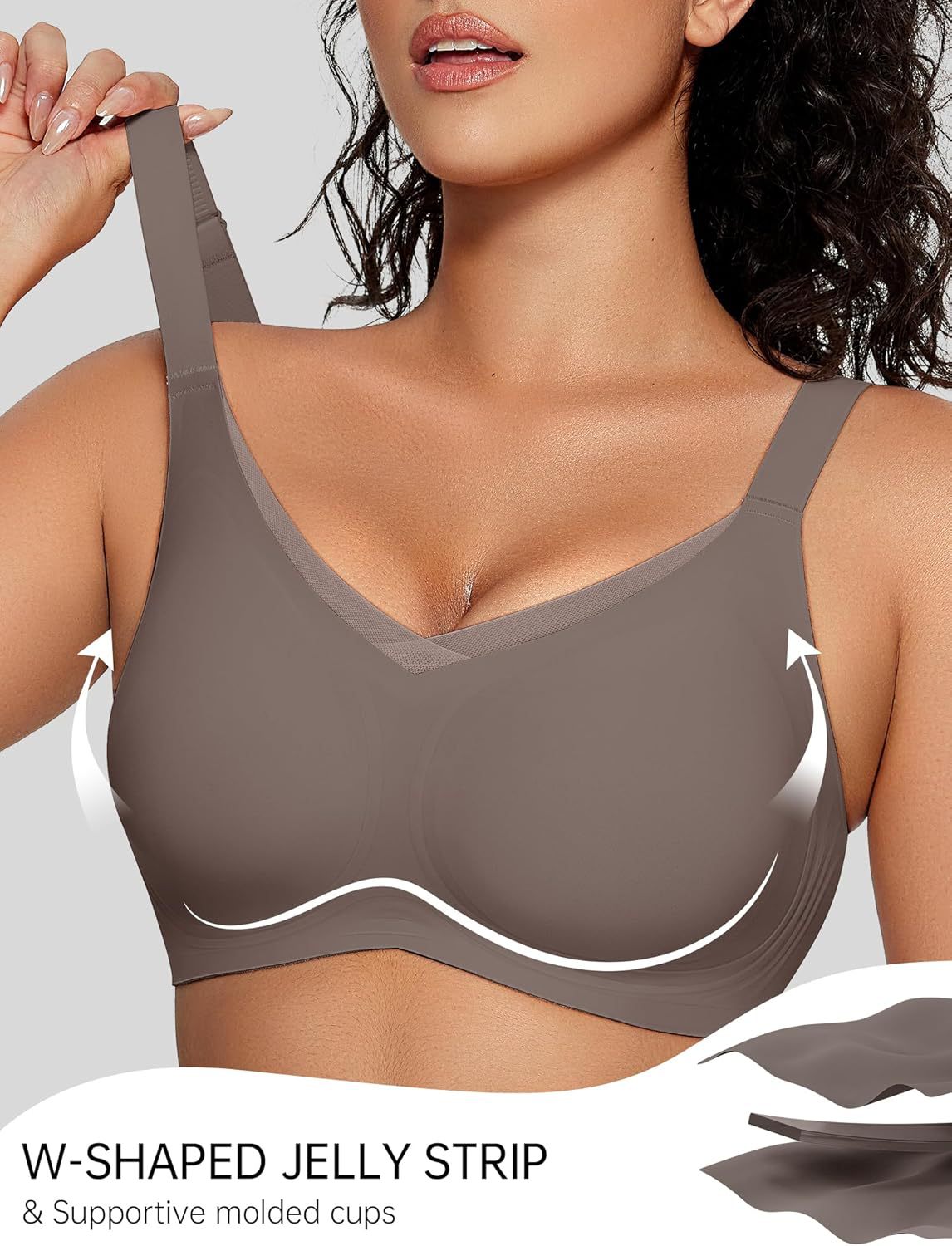 Ladies' wireless V-net bra