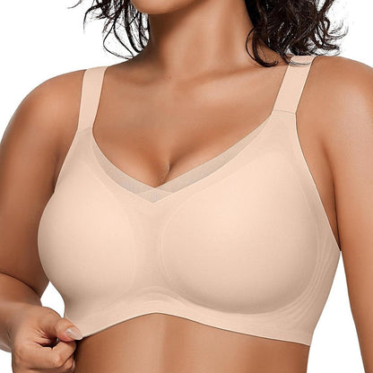Ladies' wireless V-net bra