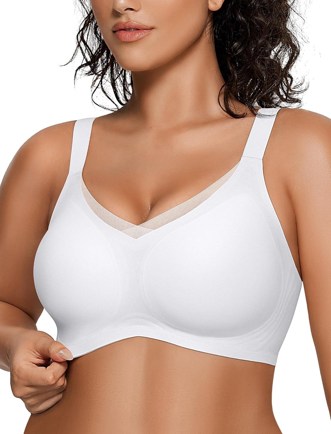 Ladies' wireless V-net bra