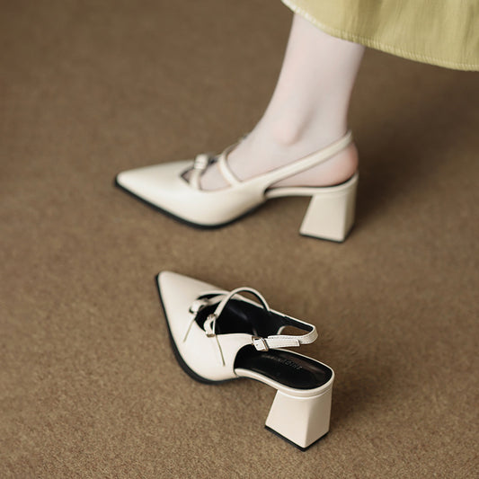 Lady's head-to-toe high-heeled shoes