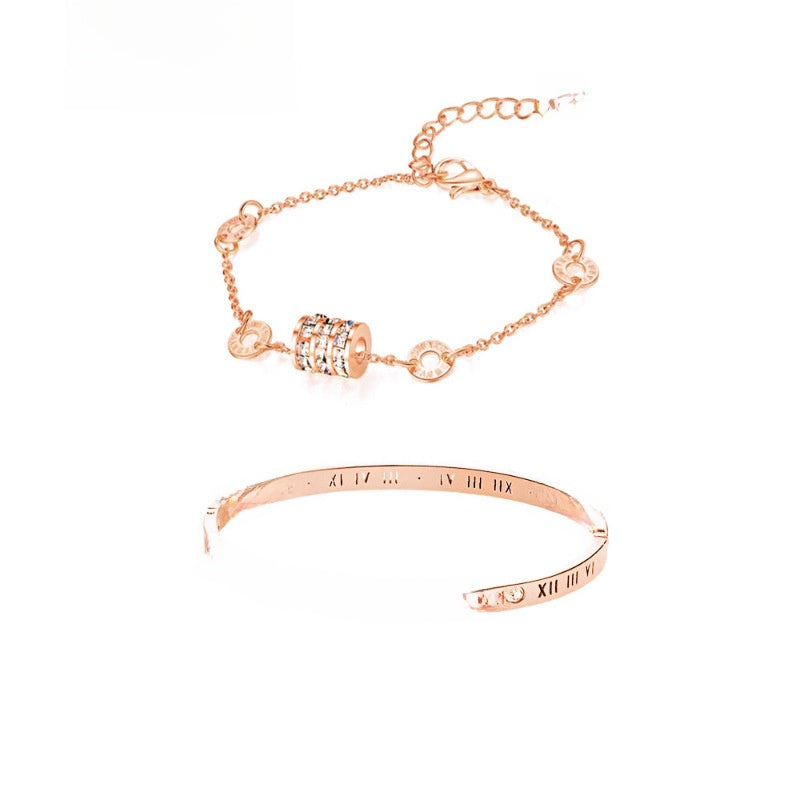 Lady's stainless steel layered bracelet