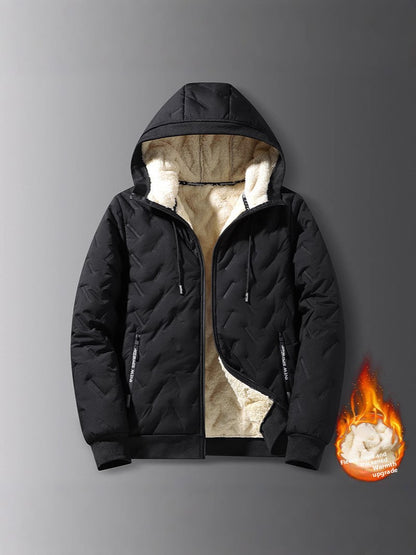 Lamb fur hooded coat