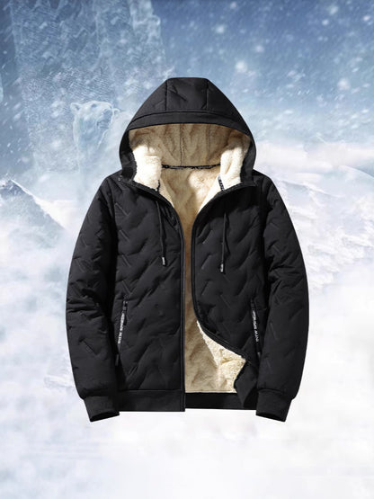Lamb fur hooded coat