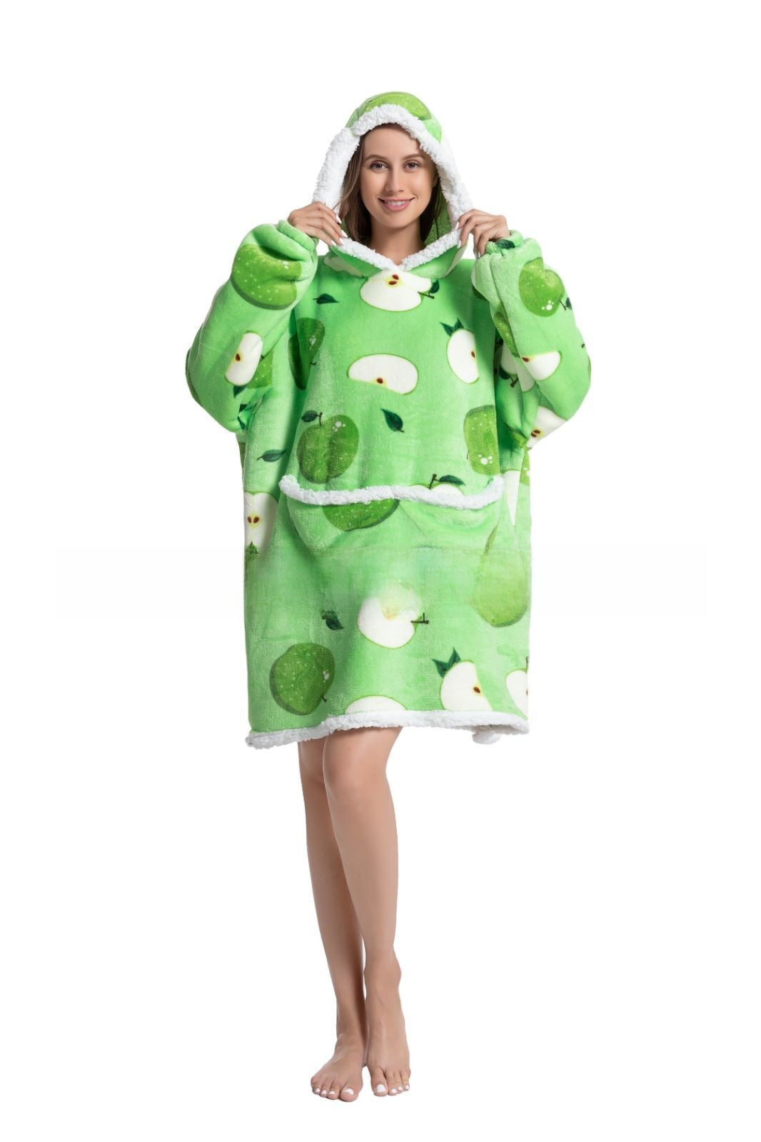 Lamb Wool Hooded Blanket Pullover