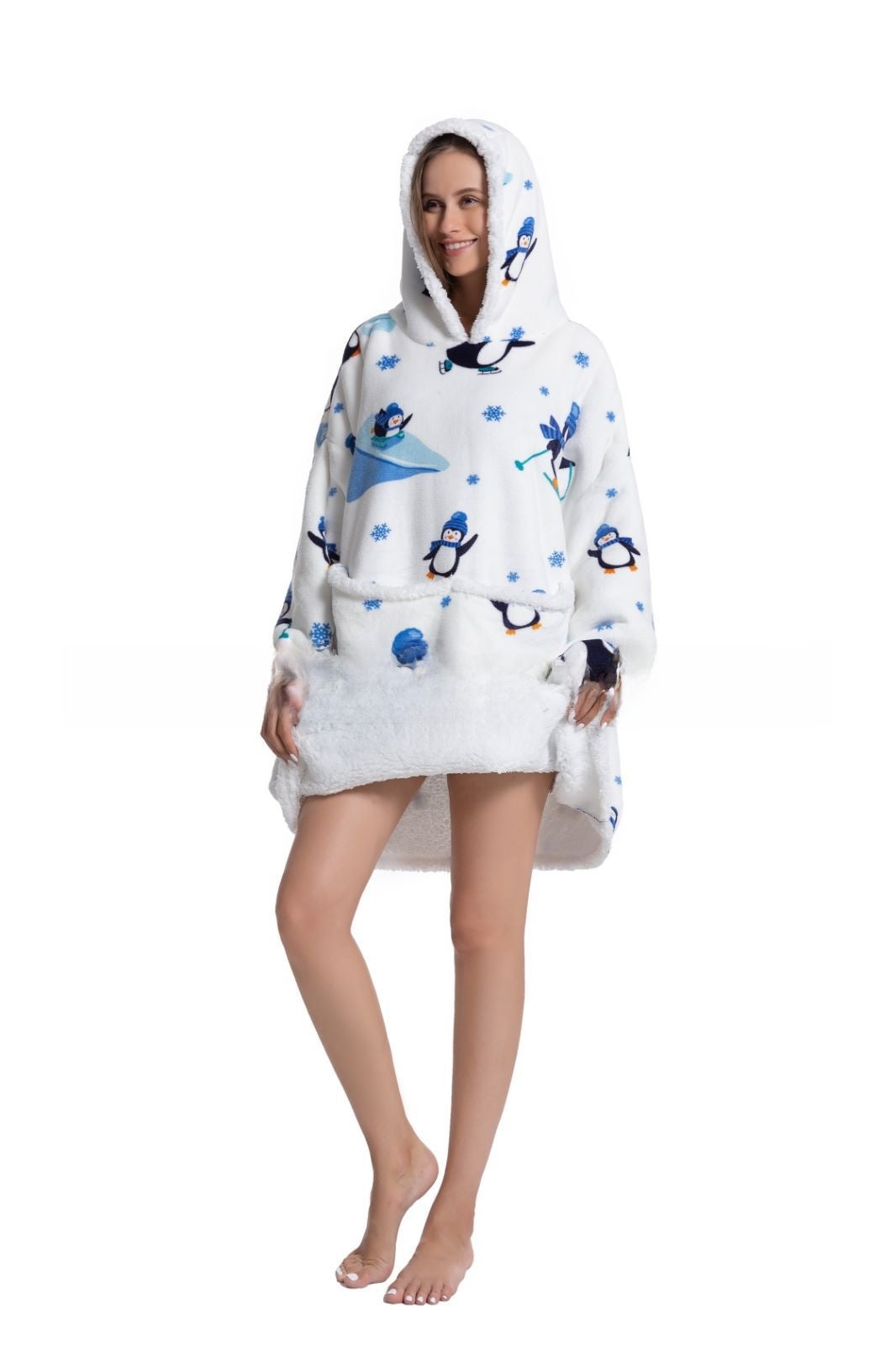 Lamb Wool Hooded Blanket Pullover