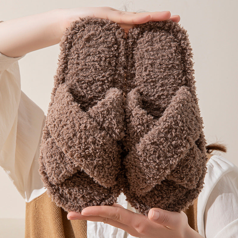 Lambswool cotton slippers