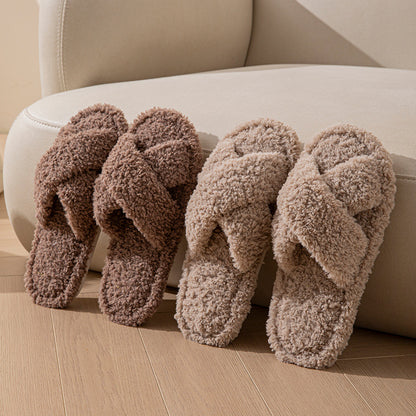 Lambswool cotton slippers