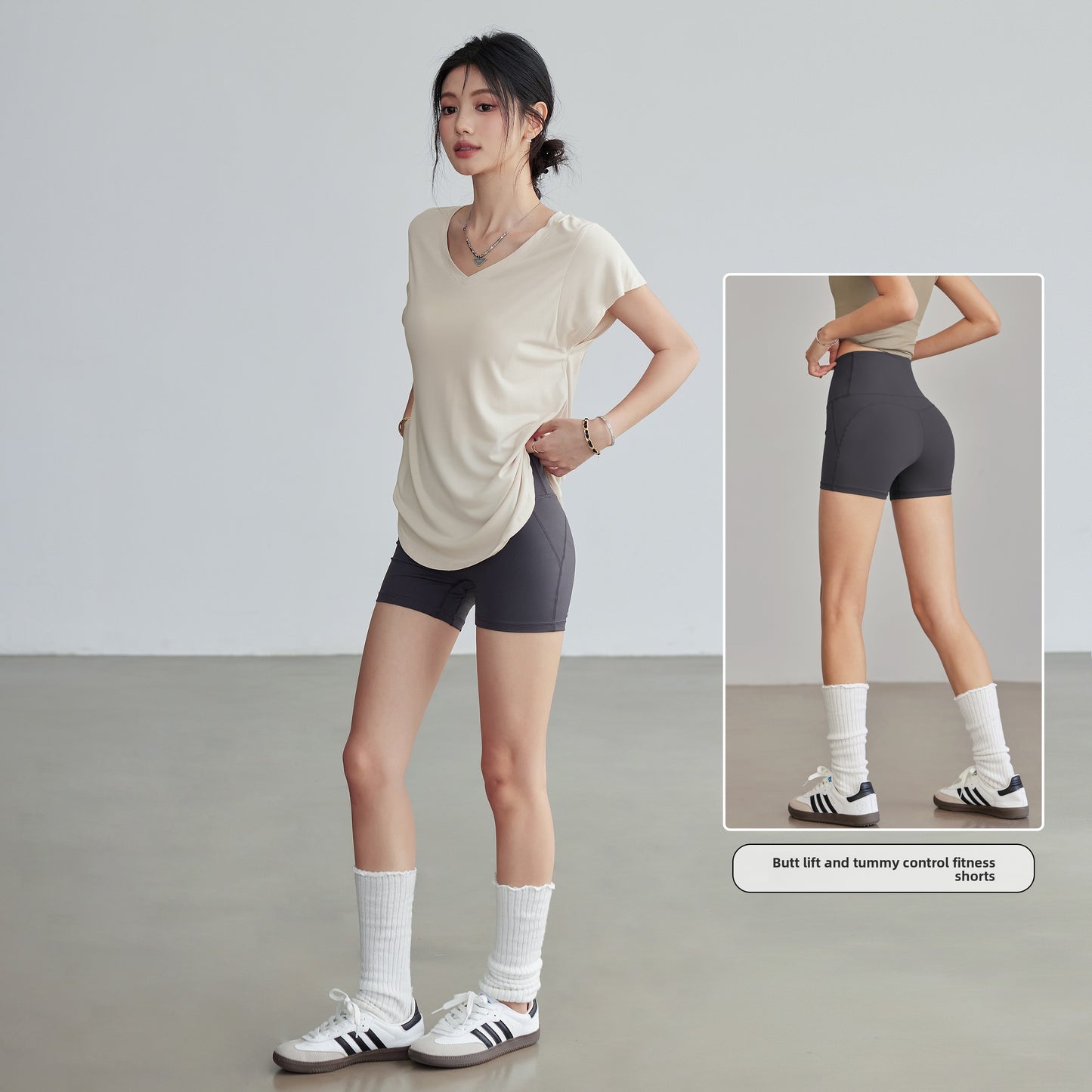 Lan Pattern Loose Slimming Look Fitness Clothing