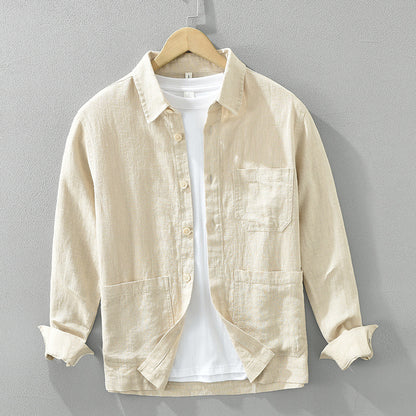 Lapel long-sleeved shirt coat