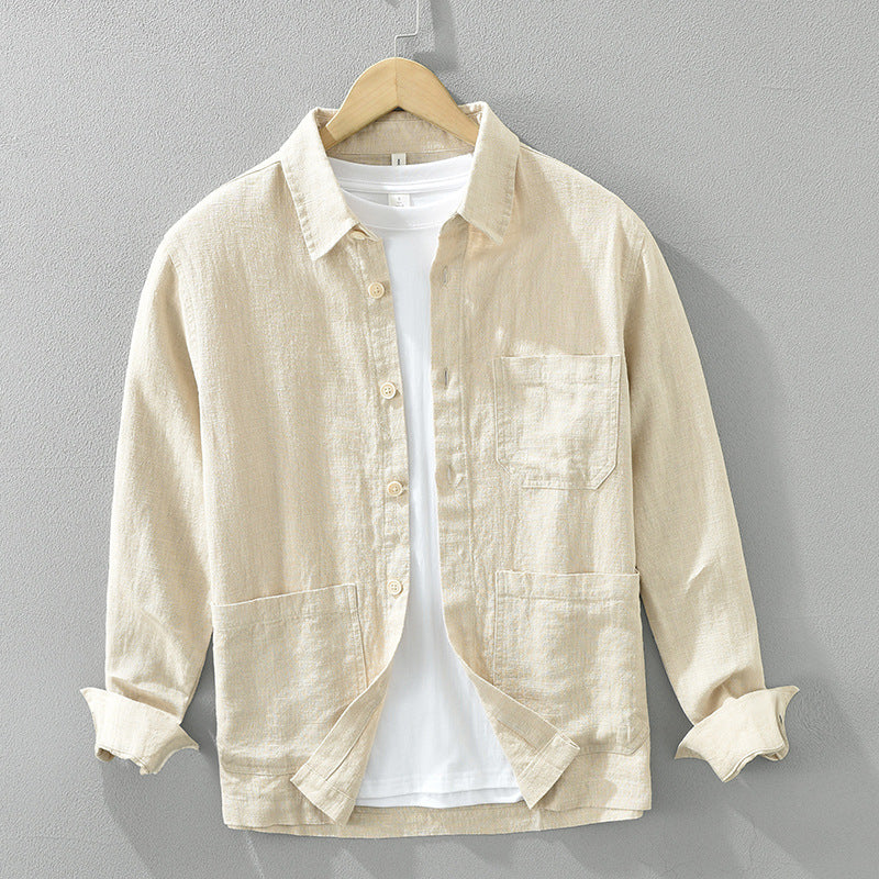 Lapel long-sleeved shirt coat