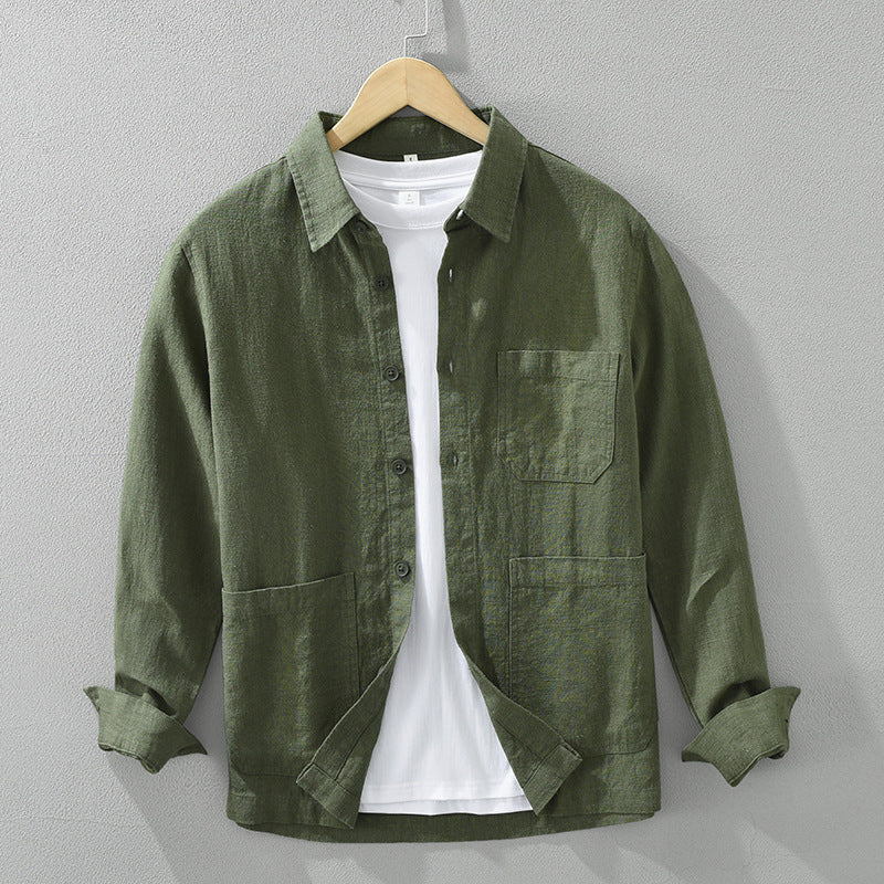 Lapel long-sleeved shirt coat