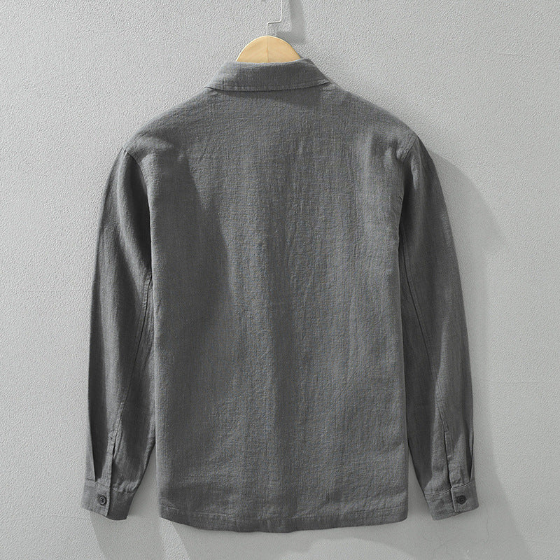 Lapel long-sleeved shirt coat