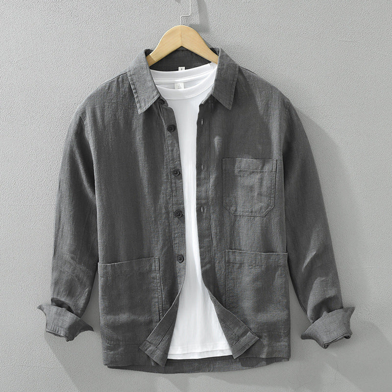 Lapel long-sleeved shirt coat