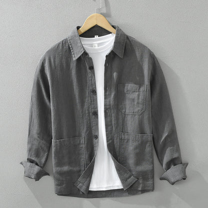 Lapel long-sleeved shirt coat