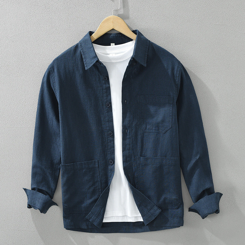Lapel long-sleeved shirt coat