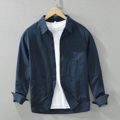 Lapel long-sleeved shirt coat