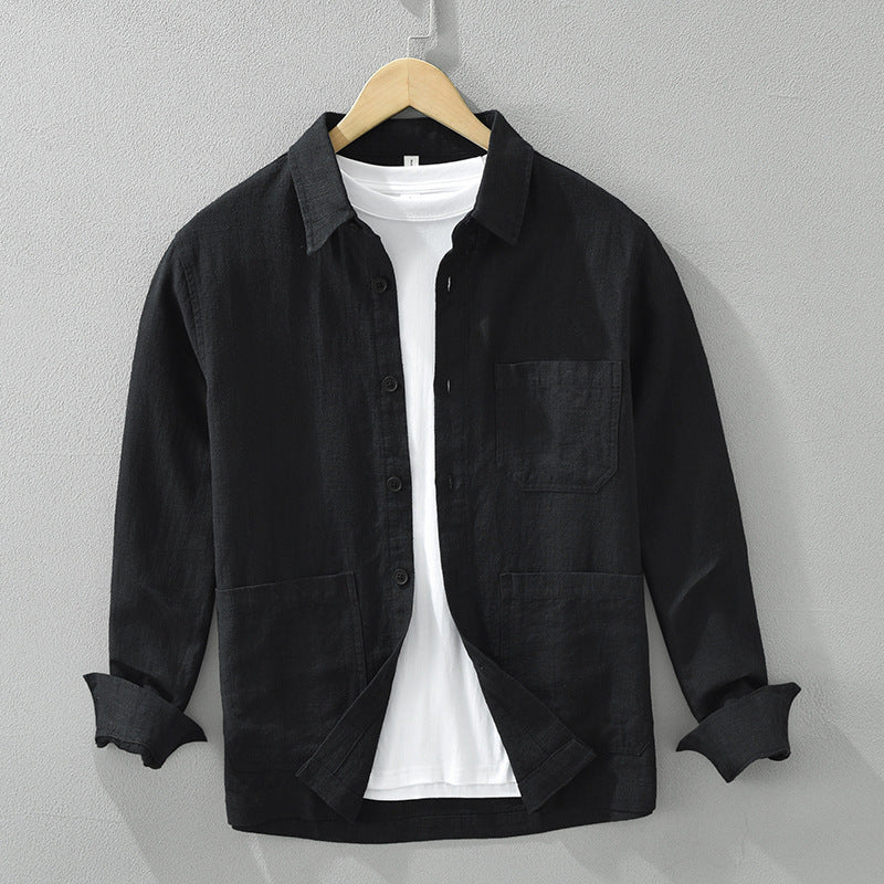 Lapel long-sleeved shirt coat