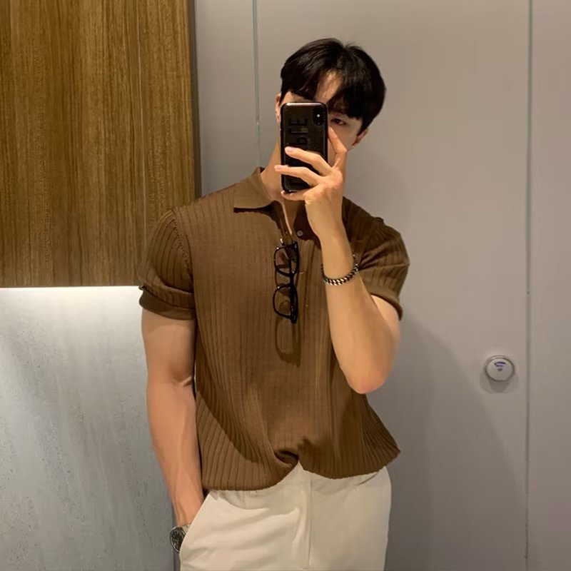 Lapel Polo Knit Sweater