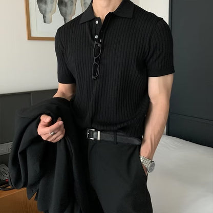 Lapel Polo Knit Sweater