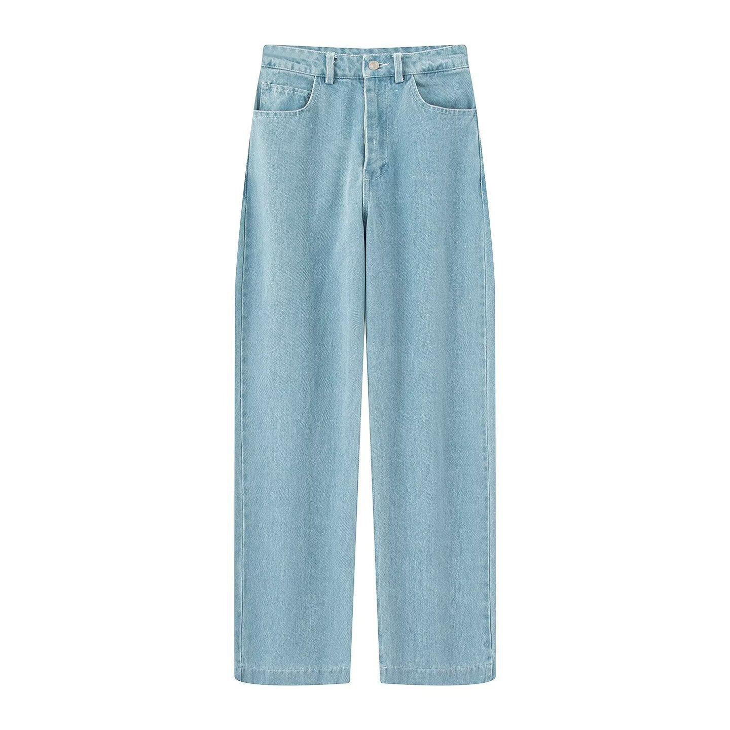Lapel Waist Denim Jacket and Trousers