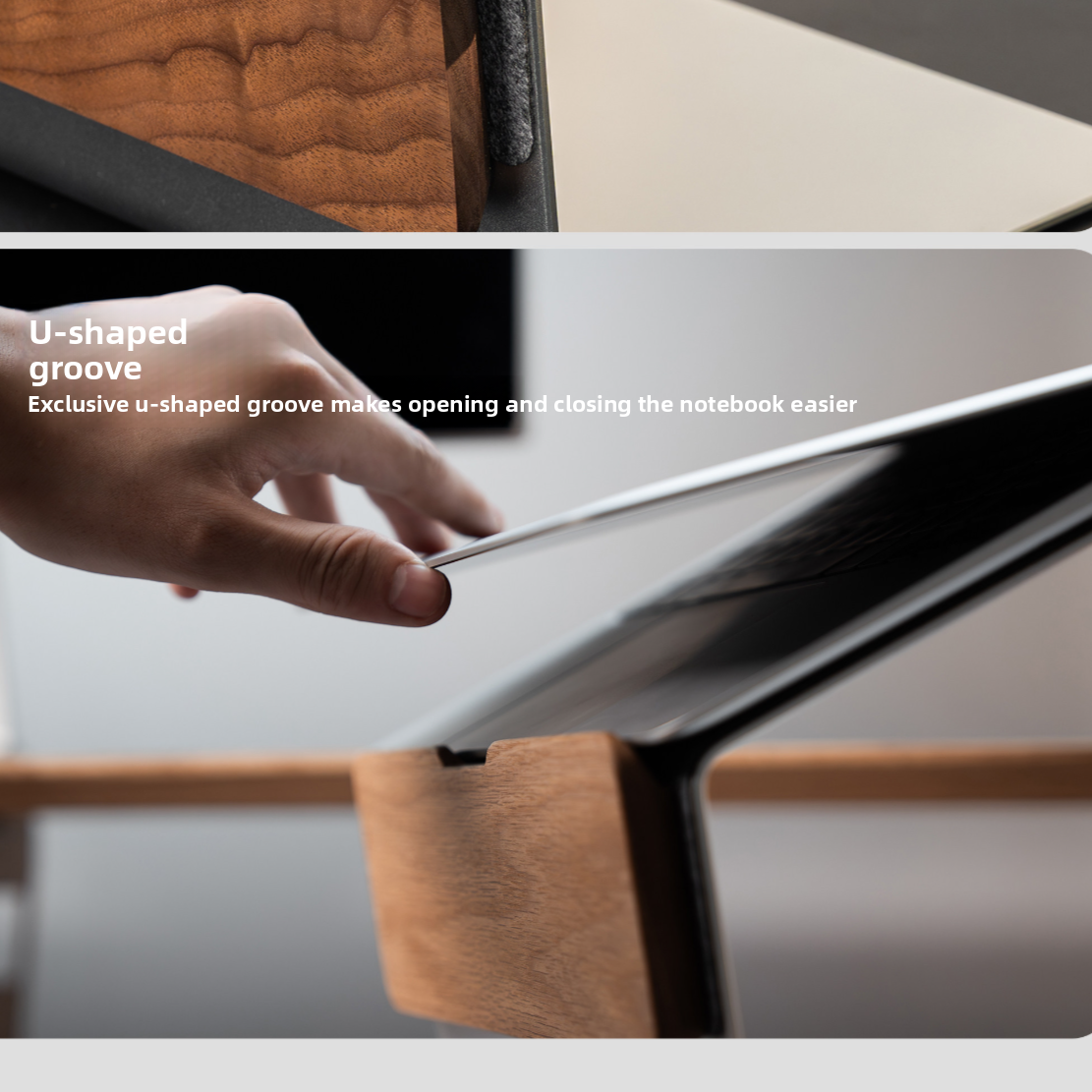 Laptop Stand with Wooden Desktop Organizer