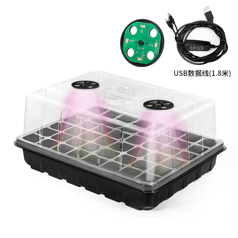 Large 24-hole 48-hole Seedling Box with Lamp for Raising Seedlings Thickened Planting Moisturizing Heat Preservation Ventilation Hole Adjustable Seedling Raising