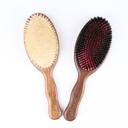 Large Boar Bristle Air Cushion Wooden Hair Comb