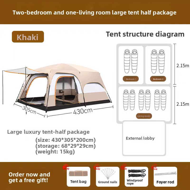 Large Camping Tent with Rooms Sun Shelter