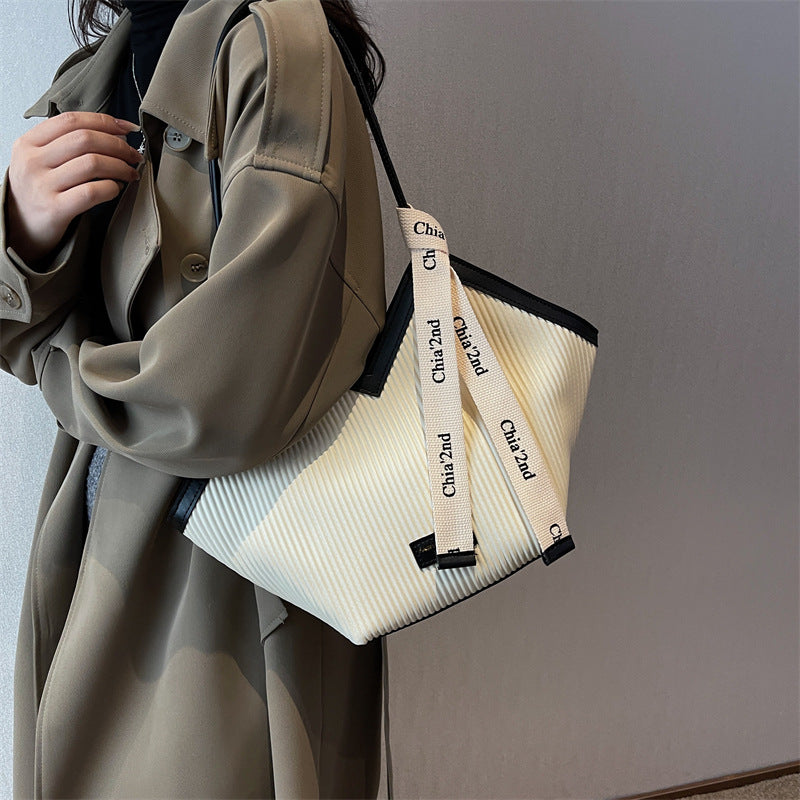 Large Capacity Bags Bags Women Premium Sense Commuter Work Shoulder Crotch Bag Class Tote Handbag